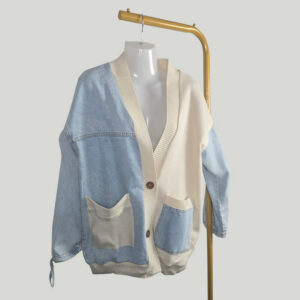 Denim & Ecru Cardigan