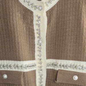 Dames Elegante Cardigan met Parels en Zirkonia’s